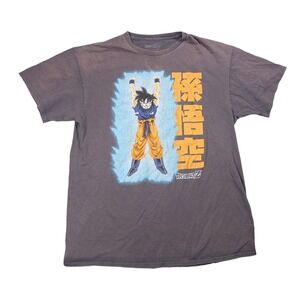 Dragon Ball Z Graphic Tee Mens Large Gray Good Goku Spirit Bomb Anime Streetwear